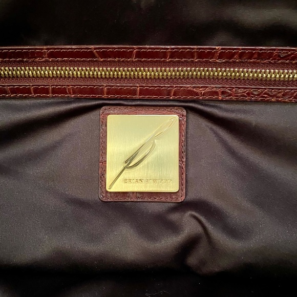 Brian Atwood Large Burgundy Leather Handbag - Picture 5 of 7